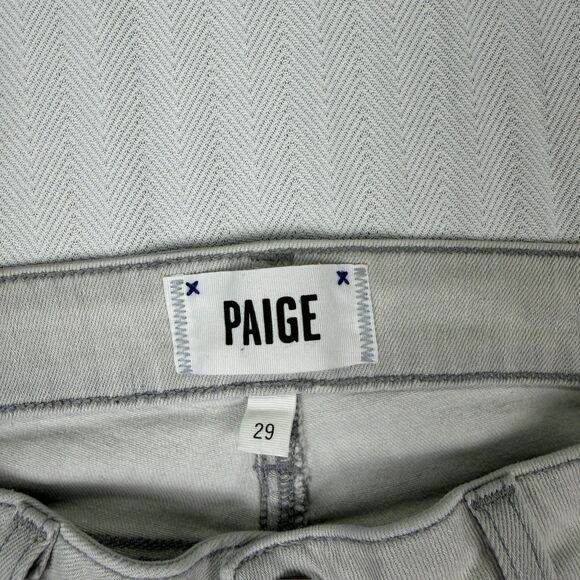 Paige Verdugo Ultra Skinny Jeans Size 29 Light Gray Metallic Coated Leg Stretch - Picture 8 of 16